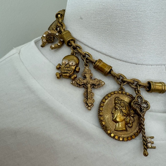 RARE - POGGI PARIS Signed charm necklace with a cross cross, dagger - Picture 4 of 5